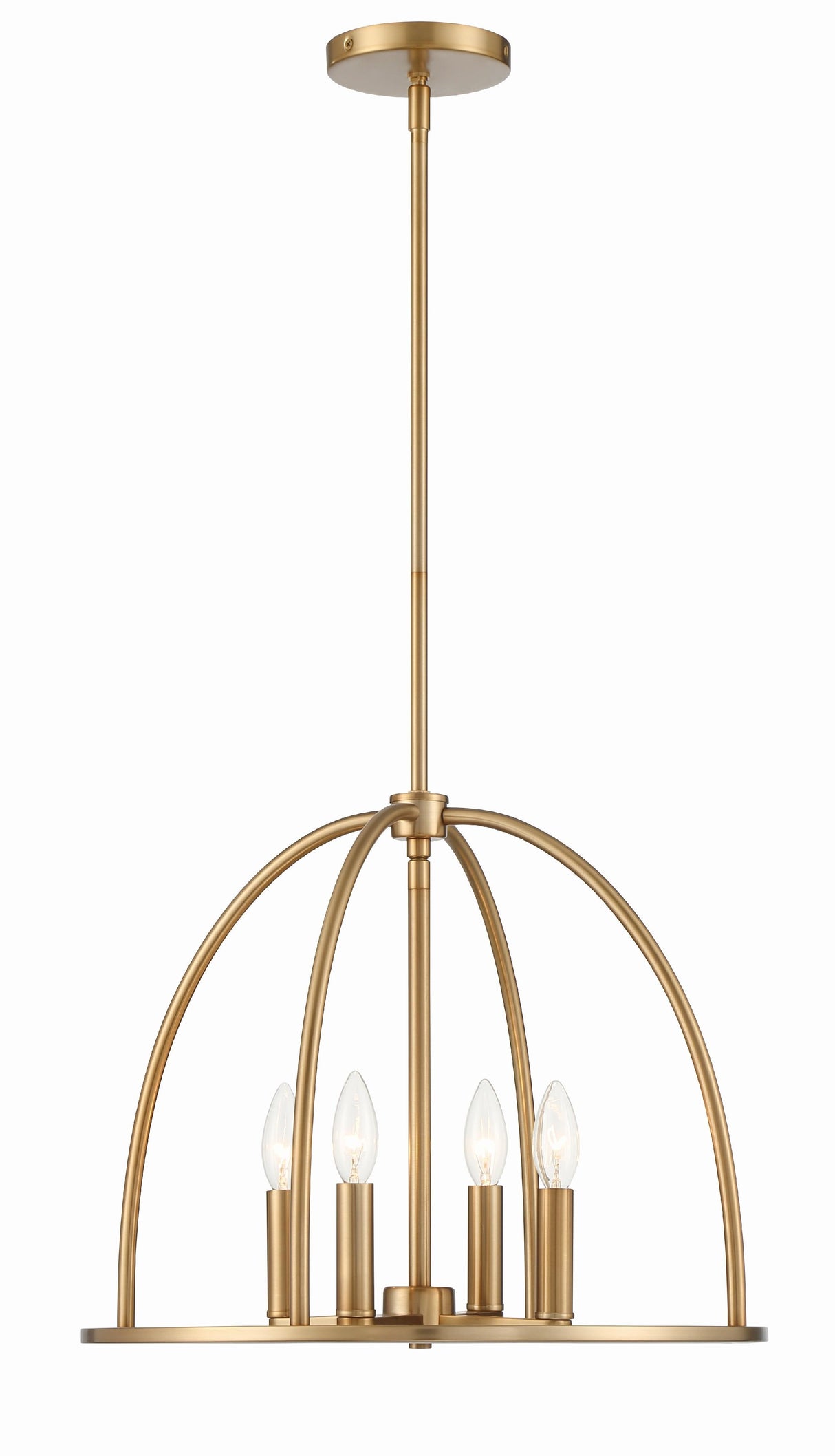 Crystorama Abbott 4 Light Vibrant Gold Lantern Chandelier