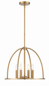 Crystorama Abbott 4 Light Vibrant Gold Lantern Chandelier