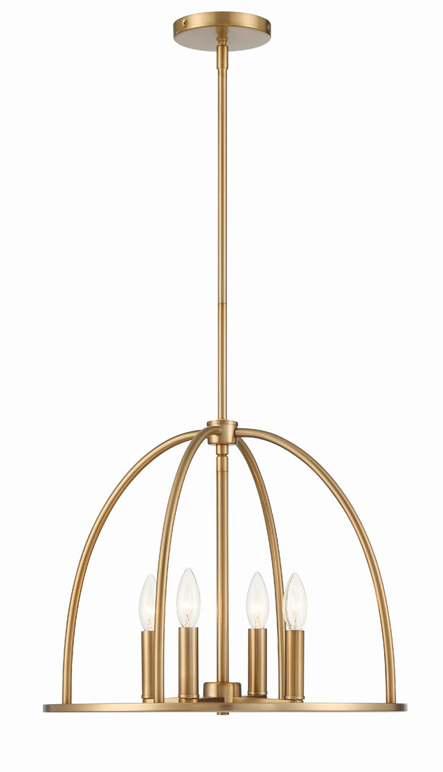 Crystorama Abbott 4 Light Vibrant Gold Lantern Chandelier