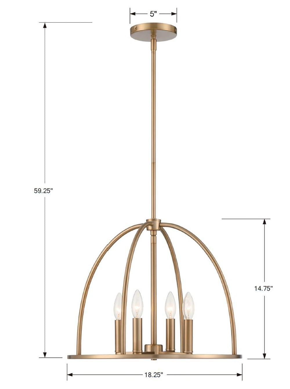 Crystorama Abbott 4 Light Vibrant Gold Lantern Chandelier