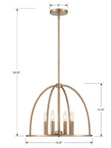 Crystorama Abbott 4 Light Vibrant Gold Lantern Chandelier
