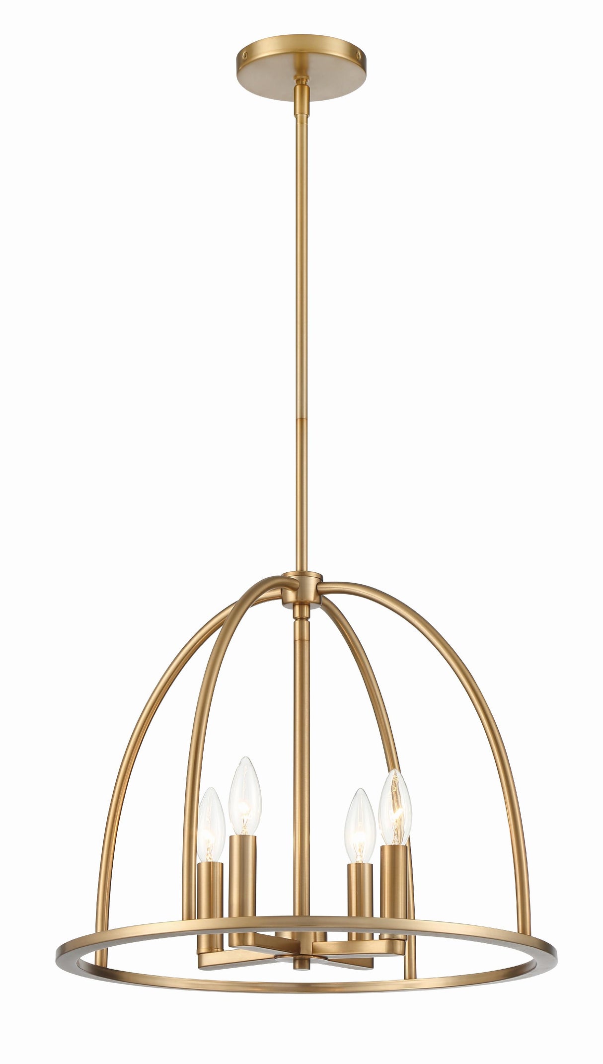 Crystorama Abbott 4 Light Vibrant Gold Lantern Chandelier