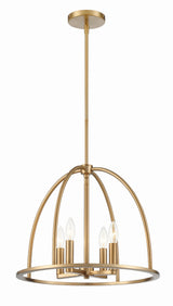 Crystorama Abbott 4 Light Vibrant Gold Lantern Chandelier