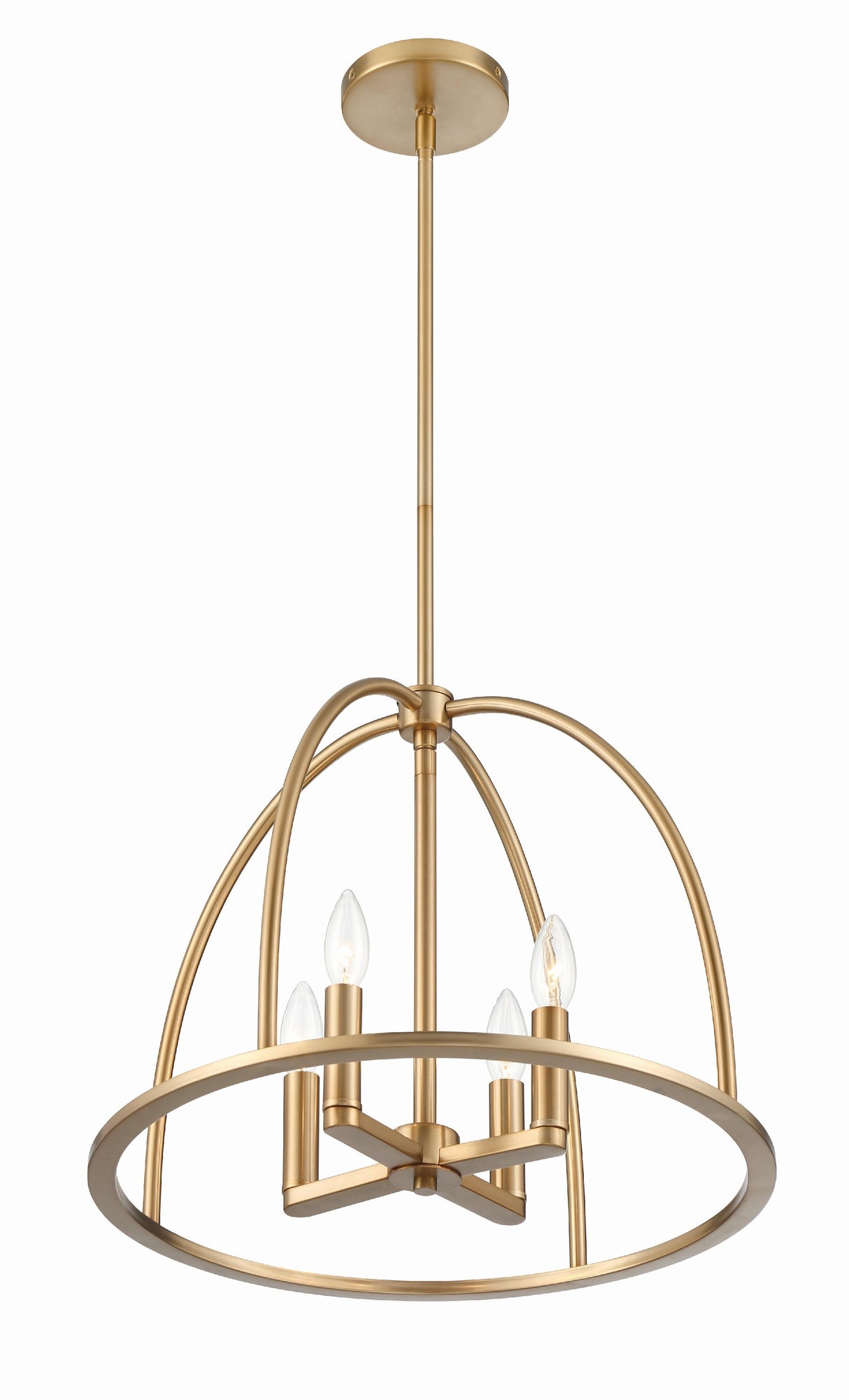 Crystorama Abbott 4 Light Vibrant Gold Lantern Chandelier