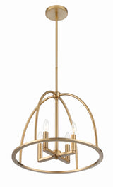 Crystorama Abbott 4 Light Vibrant Gold Lantern Chandelier