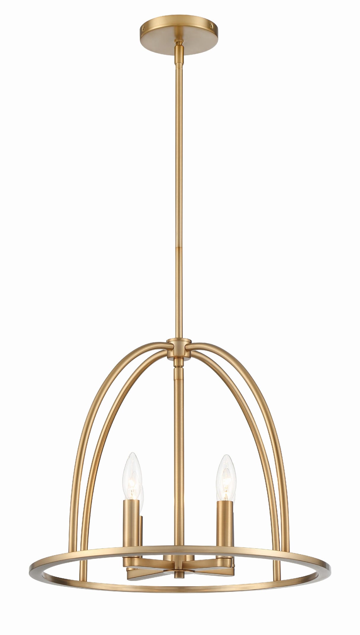 Crystorama Abbott 4 Light Vibrant Gold Lantern Chandelier