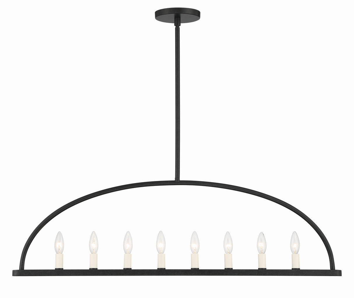Crystorama Abbott 8 Light Black Linear Chandelier
