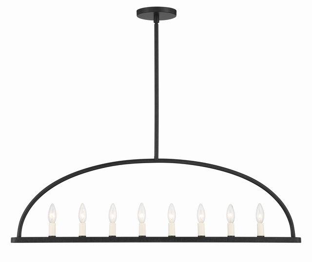 Crystorama Abbott 8 Light Black Linear Chandelier