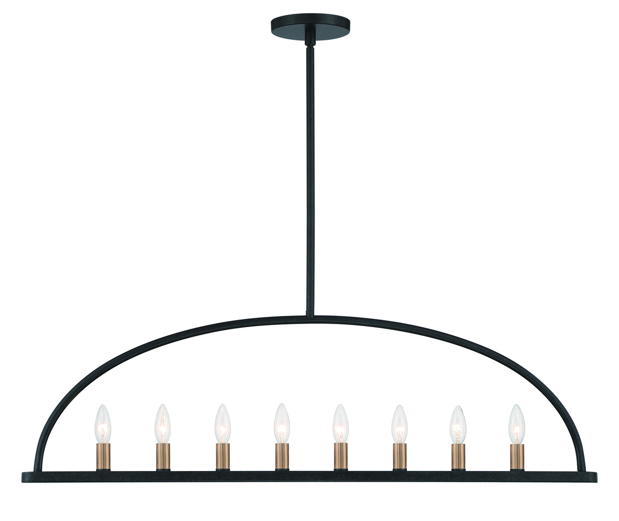 Crystorama Abbott 8 Light Black Linear Chandelier