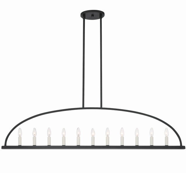 Crystorama Abbott 11 Light Black Linear Chandelier