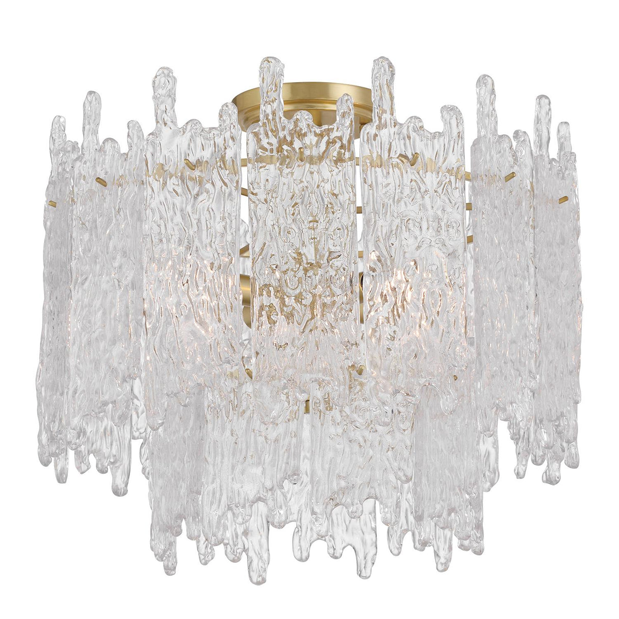 Crystorama Libby Langdon Ackerly 3 Light Aged Brass Semi Flush Mount