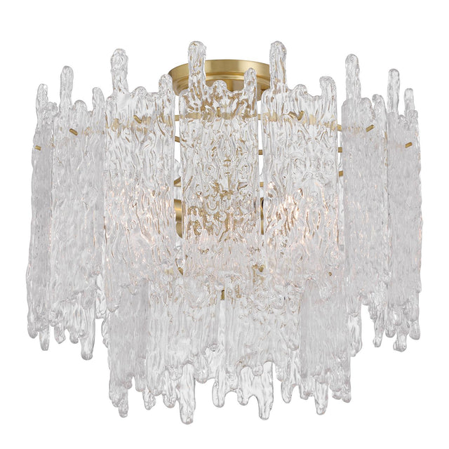 Crystorama Libby Langdon Ackerly 3 Light Aged Brass Semi Flush Mount