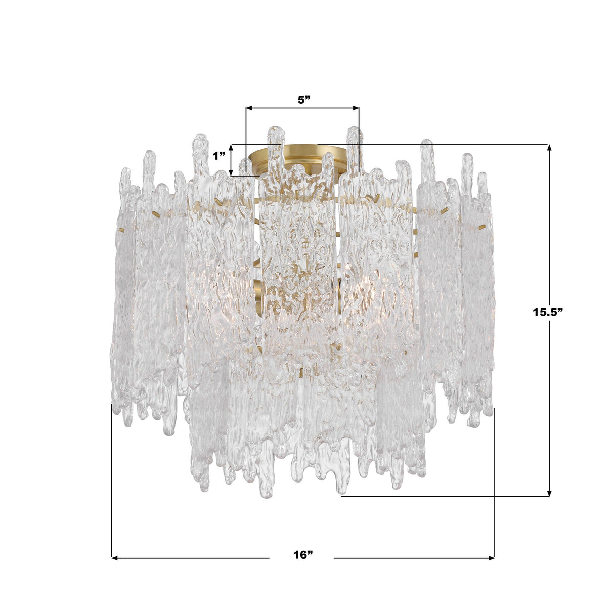 Crystorama Libby Langdon Ackerly 3 Light Aged Brass Semi Flush Mount