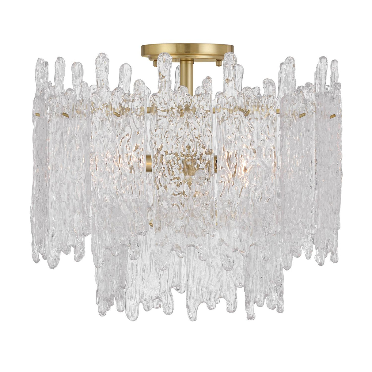 Crystorama Libby Langdon Ackerly 3 Light Aged Brass Semi Flush Mount