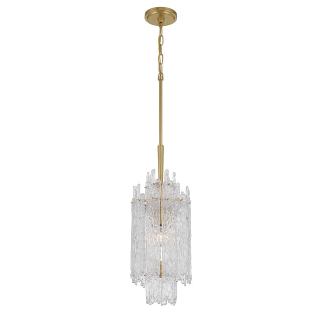 Crystorama Libby Langdon Ackerly 1 Light Aged Brass Pendant