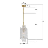 Crystorama Libby Langdon Ackerly 1 Light Aged Brass Pendant