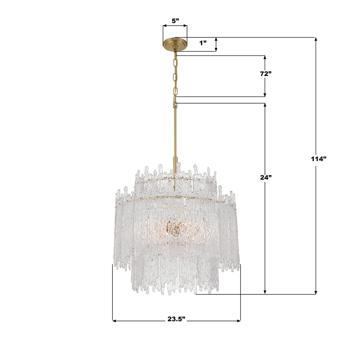 Crystorama Libby Langdon Ackerly 8 Light Aged Brass Chandelier