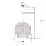 Crystorama Libby Langdon Ackerly 8 Light Aged Brass Chandelier