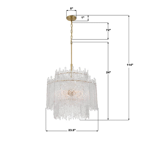 Crystorama Libby Langdon Ackerly 8 Light Aged Brass Chandelier