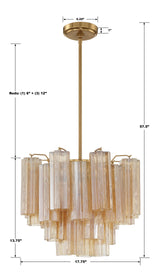 Crystorama Addis 4 Light Aged Brass Mini Chandelier