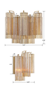 Crystorama Addis 2 Light Aged Brass Sconce