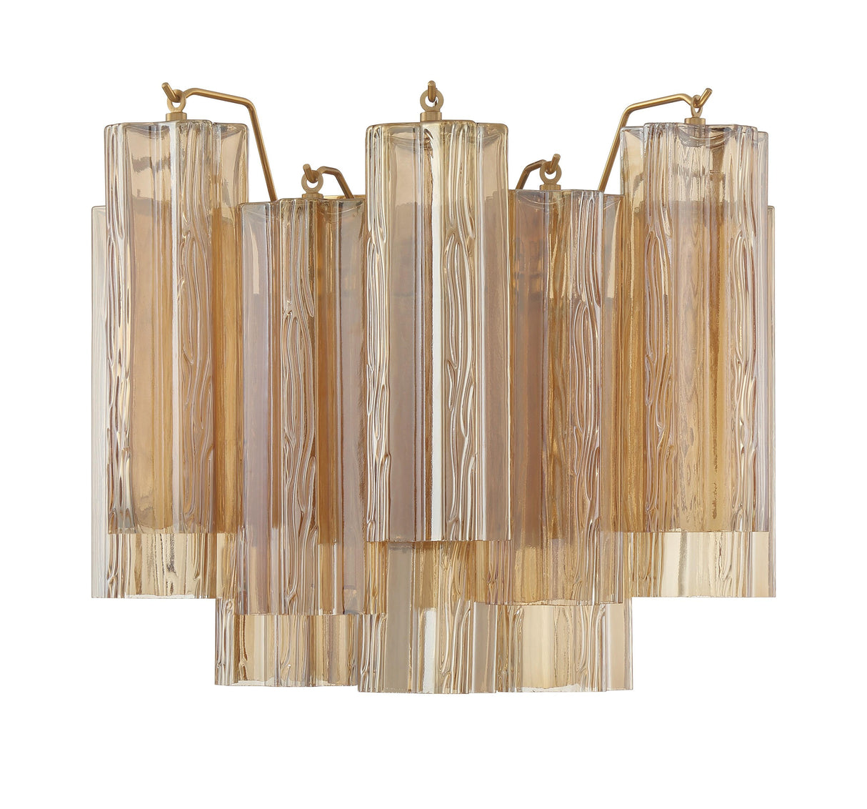 Crystorama Addis 2 Light Aged Brass Sconce