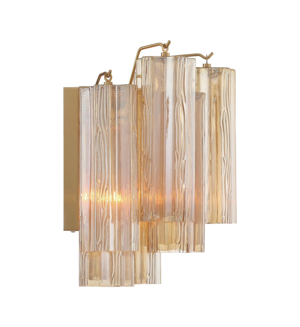 Crystorama Addis 2 Light Aged Brass Sconce