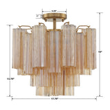 Crystorama Addis 4 Light Aged Brass Semi Flush Mount