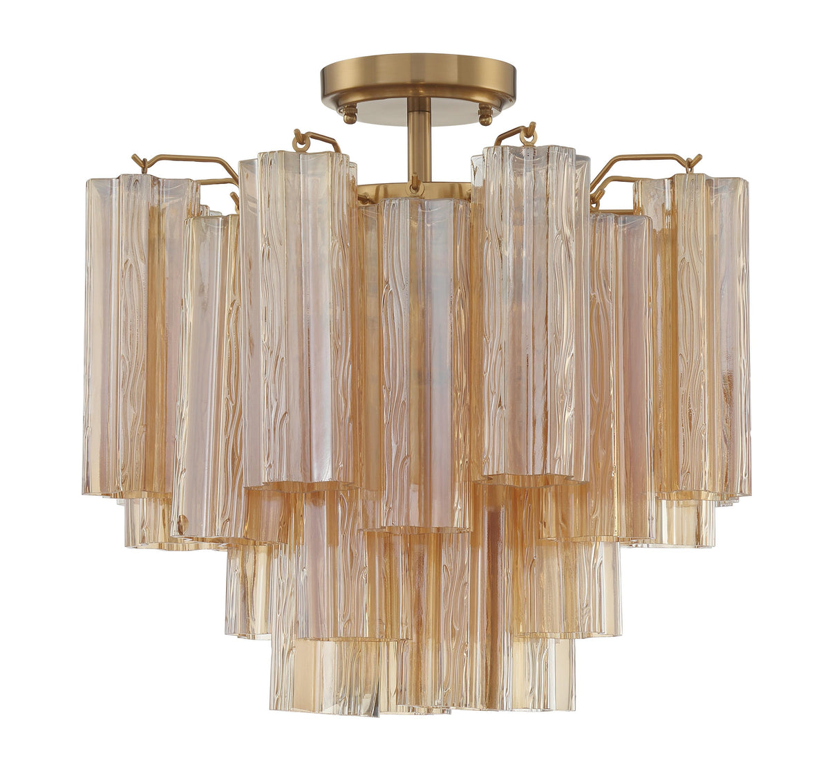 Crystorama Addis 4 Light Aged Brass Semi Flush Mount