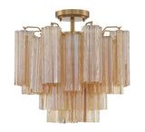 Crystorama Addis 4 Light Aged Brass Semi Flush Mount