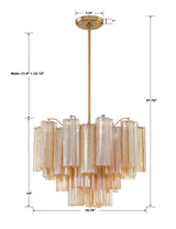 Crystorama Addis 6 Light Aged Brass Chandelier