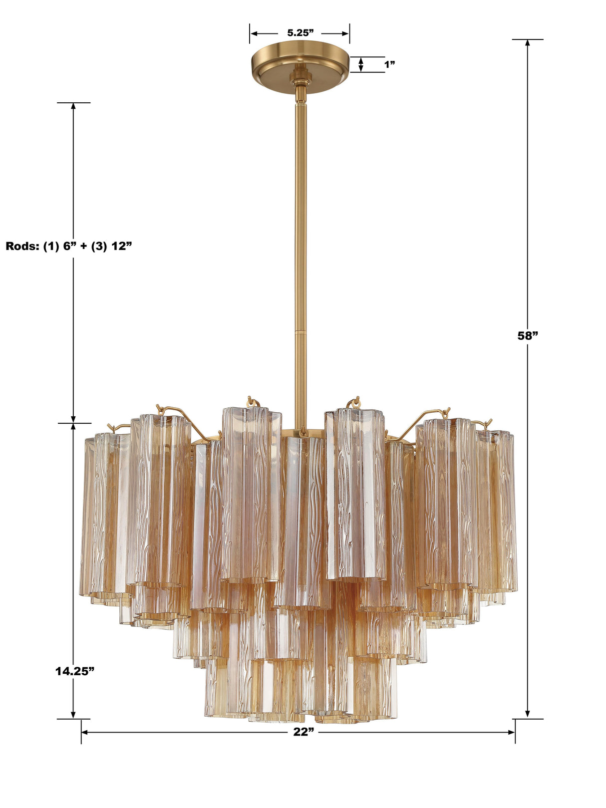 Crystorama Addis 9 Light Aged Brass Chandelier