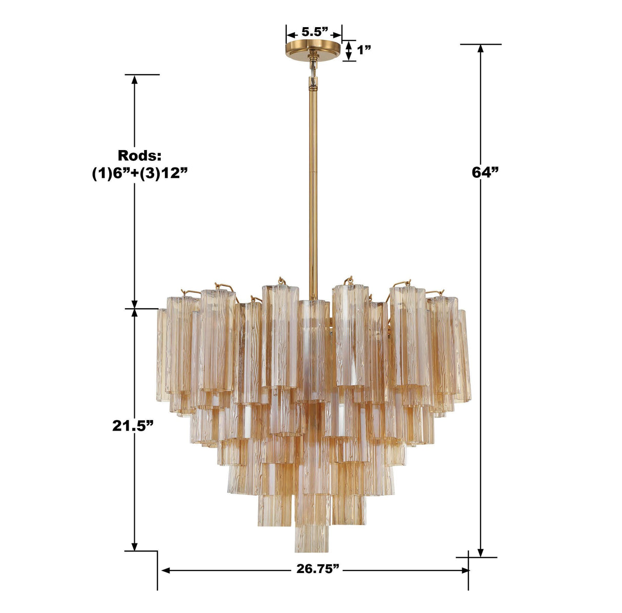 Crystorama Addis 12 Light Aged Brass Chandelier
