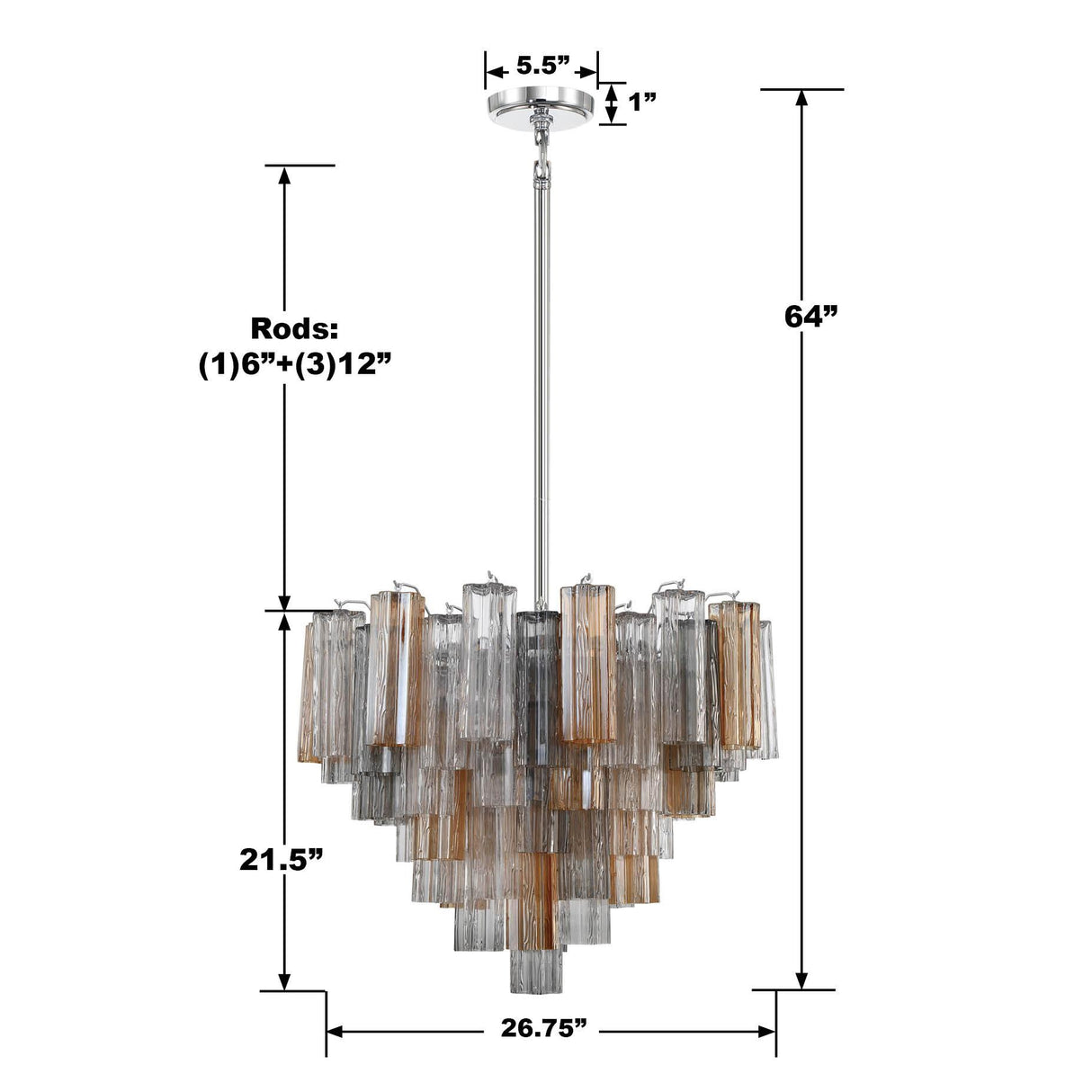 Crystorama Addis 12 Light Polished Chrome Chandelier