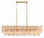 Crystorama Addis 14 Light Aged Brass Linear Chandelier