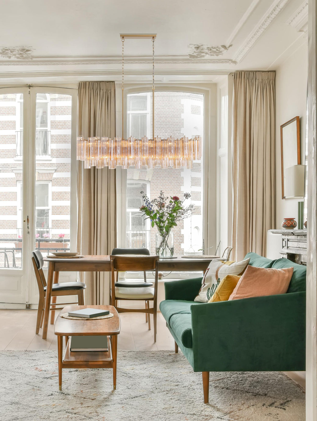 Crystorama Addis 14 Light Aged Brass Linear Chandelier