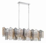 Crystorama Addis 14 Light Polished Chrome Linear Chandelier