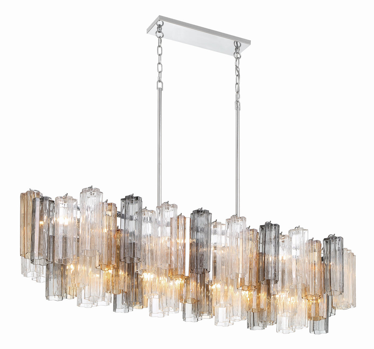 Crystorama Addis 14 Light Polished Chrome Linear Chandelier