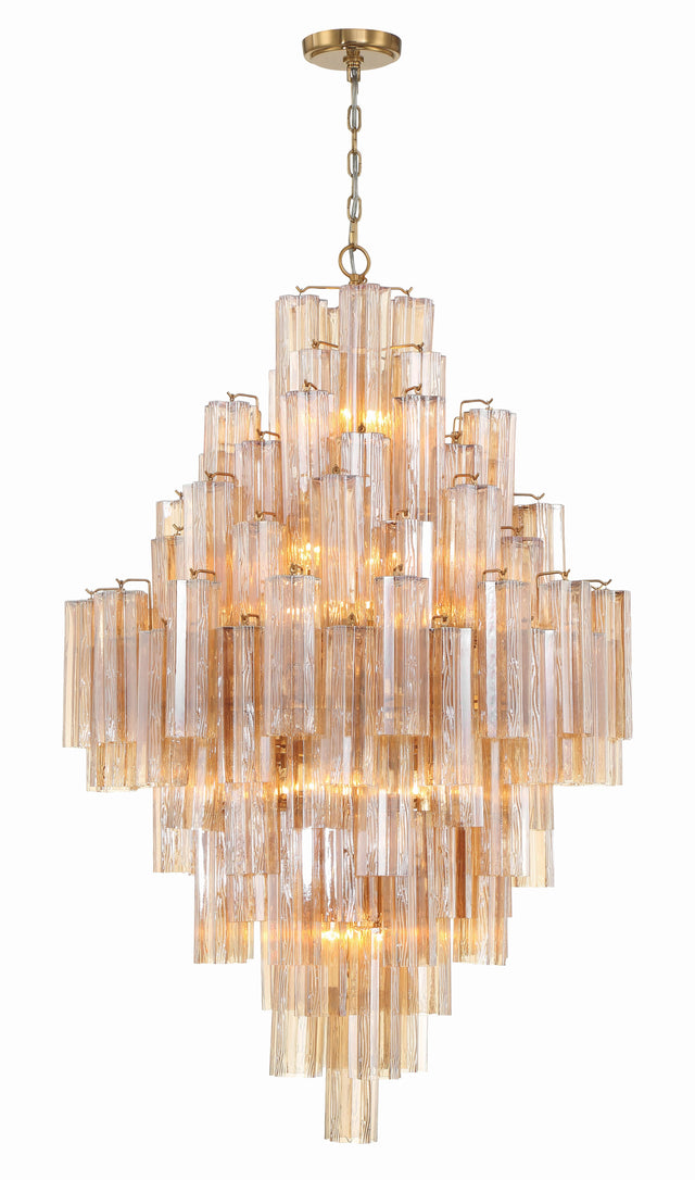 Crystorama Addis 20 Light Aged Brass Chandelier