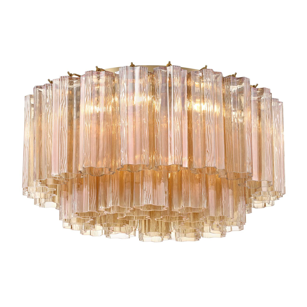Crystorama Addis 7 Light Aged Brass Flush Mount