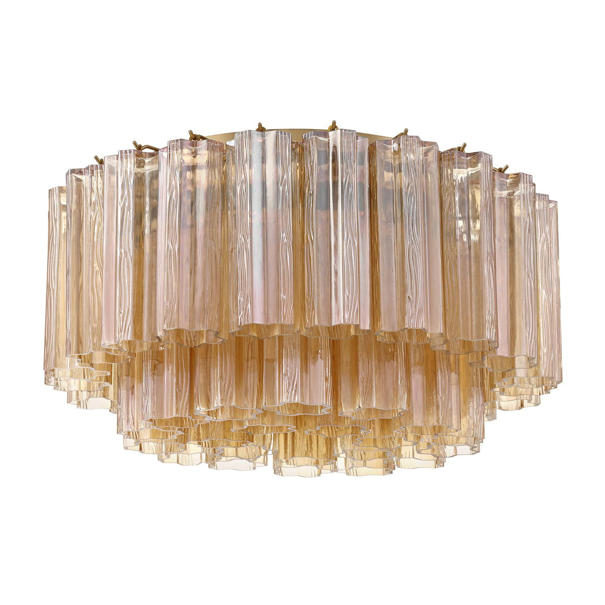 Crystorama Addis 7 Light Aged Brass Flush Mount