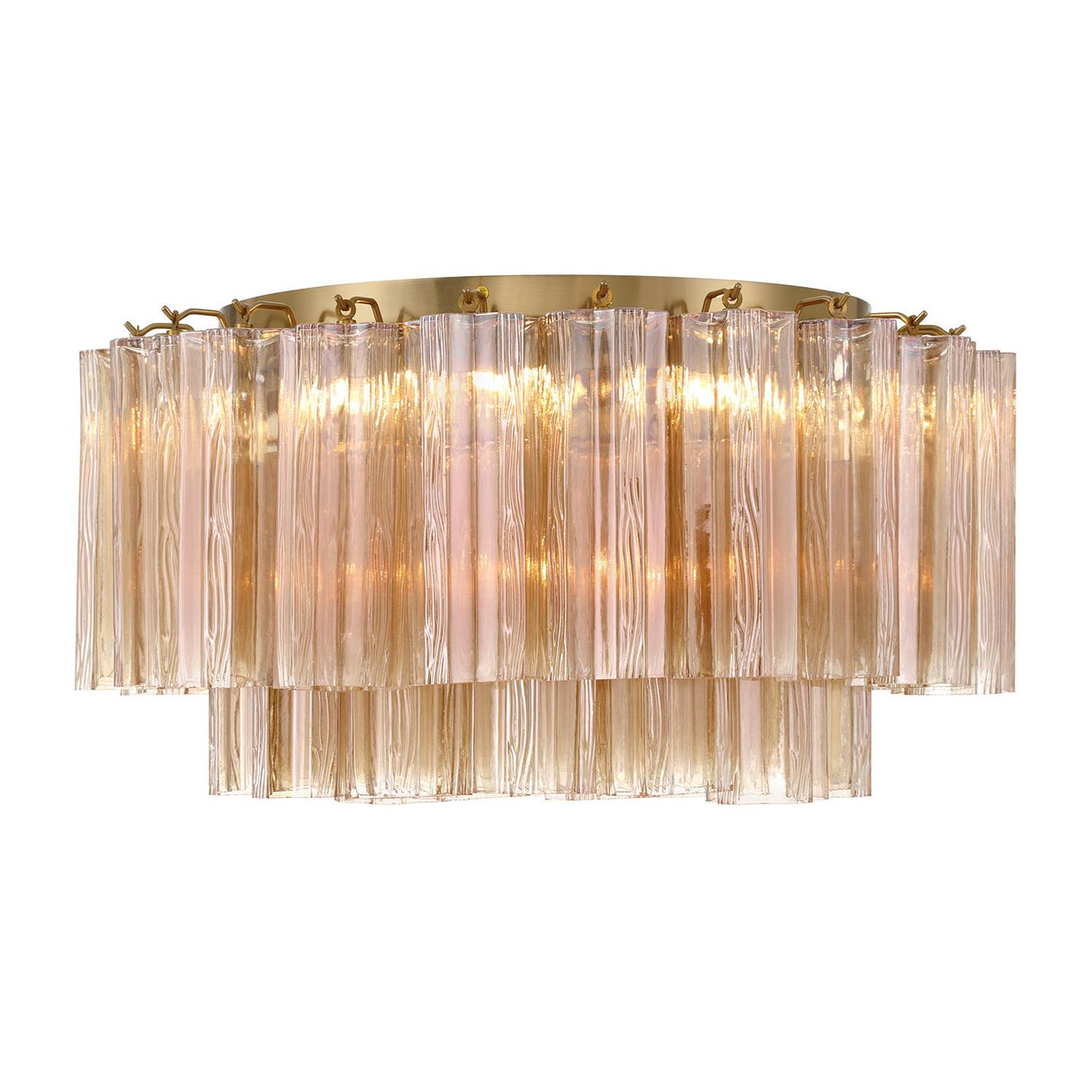 Crystorama Addis 7 Light Aged Brass Flush Mount