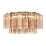 Crystorama Addis 7 Light Aged Brass Flush Mount