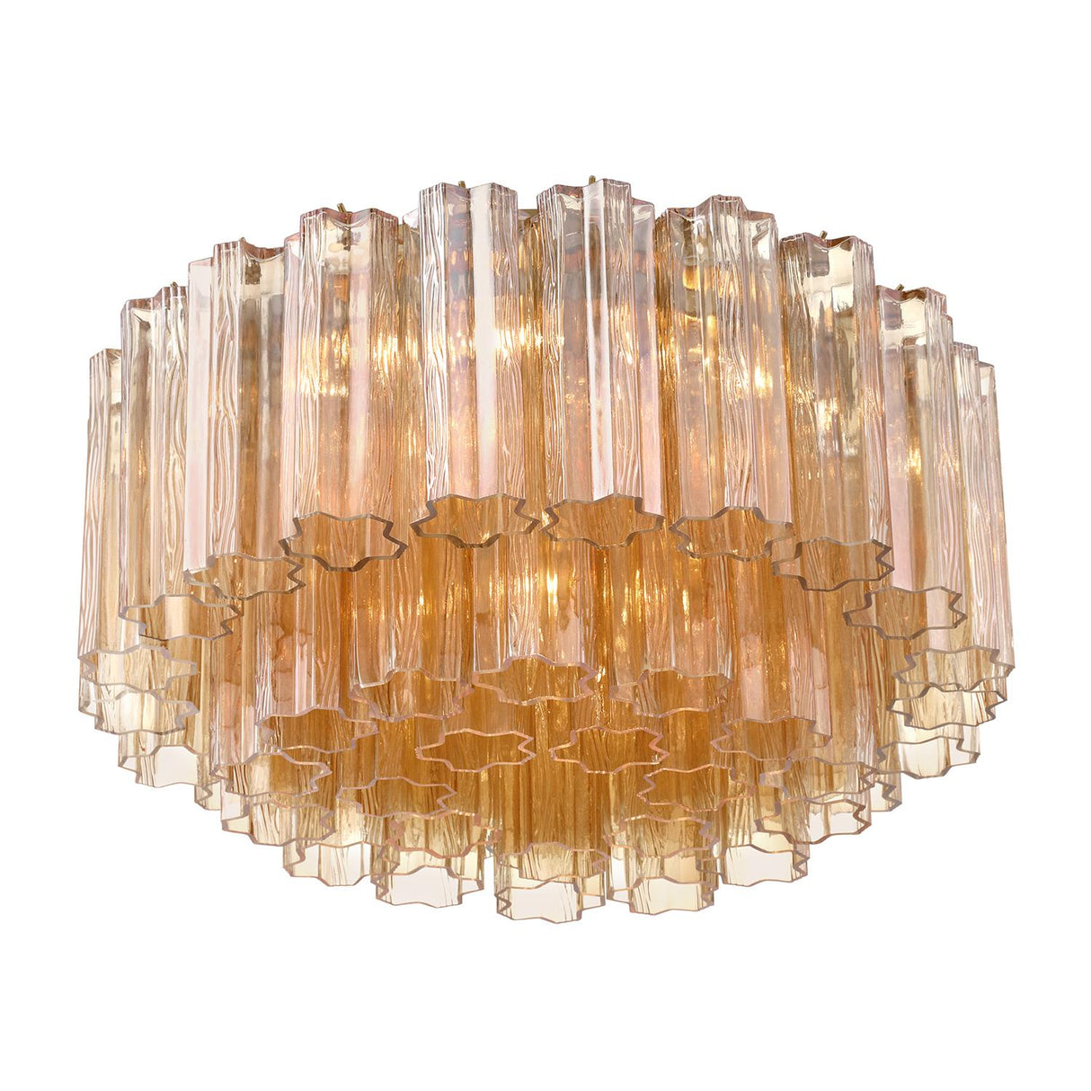 Crystorama Addis 7 Light Aged Brass Flush Mount