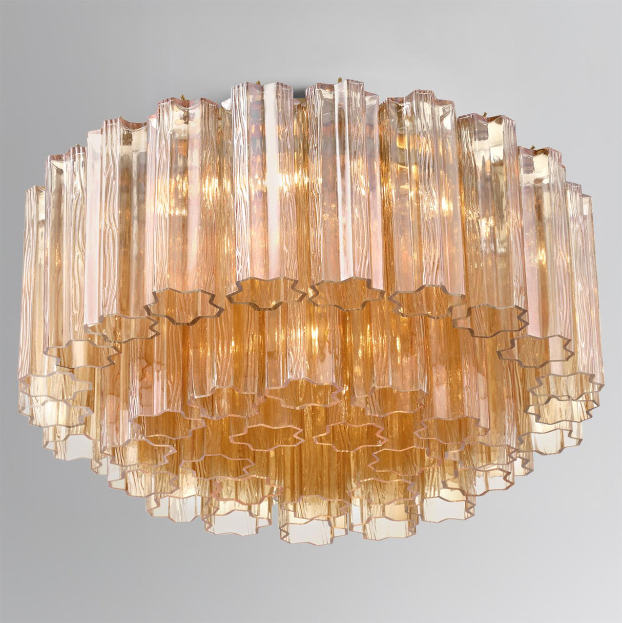 Crystorama Addis 7 Light Aged Brass Flush Mount