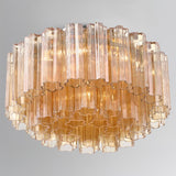 Crystorama Addis 7 Light Aged Brass Flush Mount