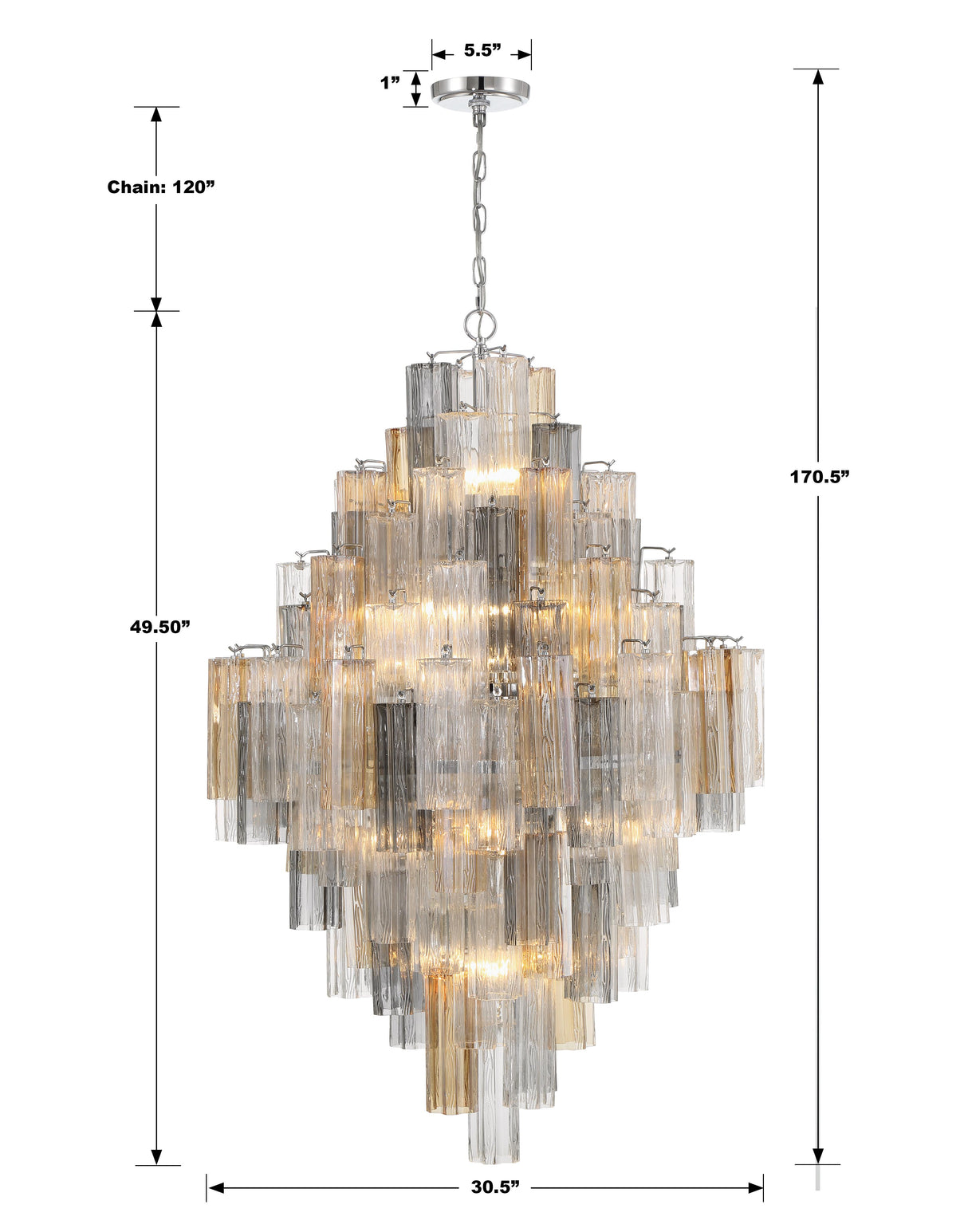 Crystorama Addis 20 Light Polished Chrome Chandelier