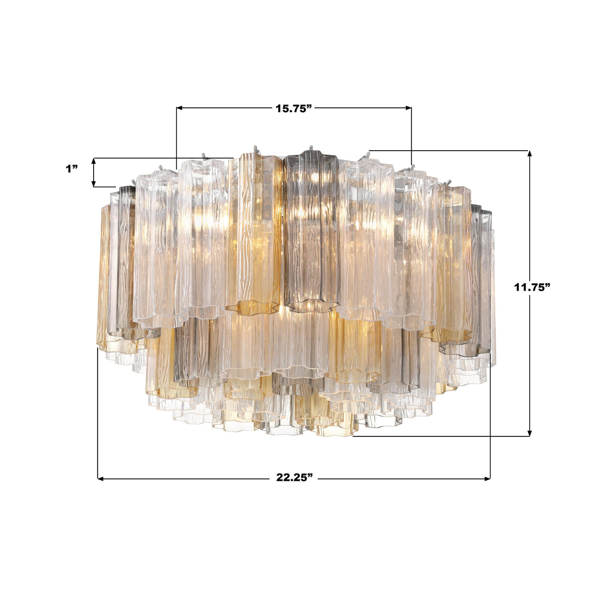 Crystorama Addis 7 Light Polished Chrome Flush Mount