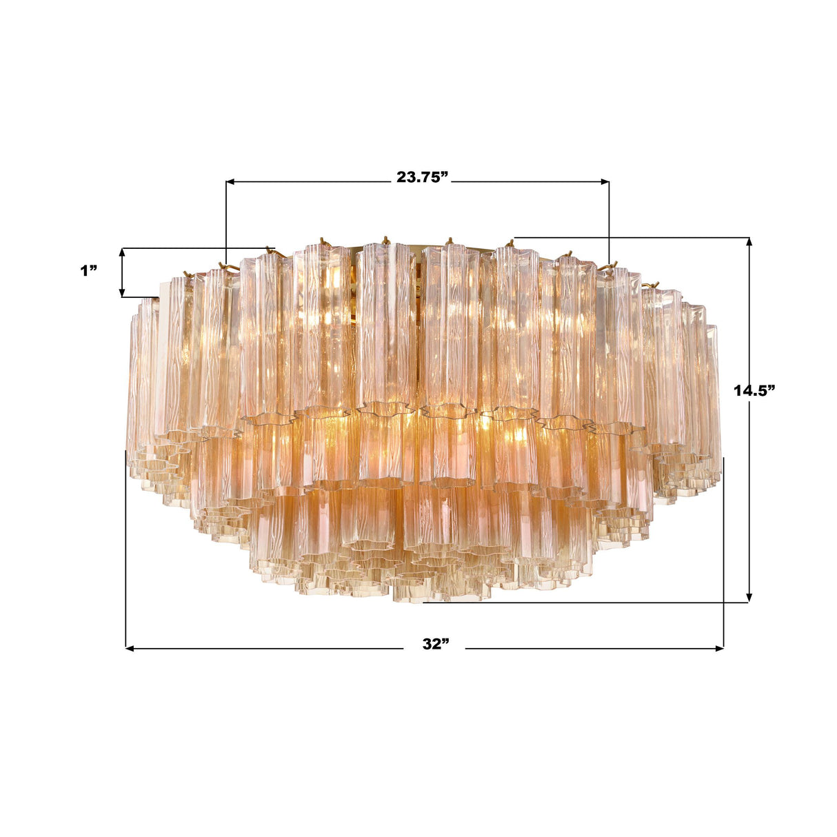 Crystorama Addis 16 Light Aged Brass Flush Mount