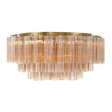 Crystorama Addis 16 Light Aged Brass Flush Mount